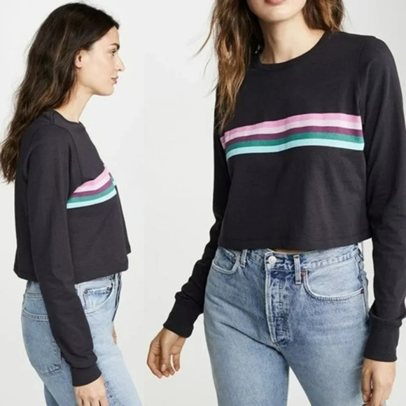 Spiritual Gangster Fiona Long Sleeve Rainbow Crew - Picture 1 of 10